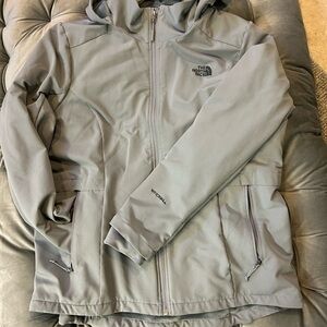 The North Face Hooded Gray Jacket with Fleece interior